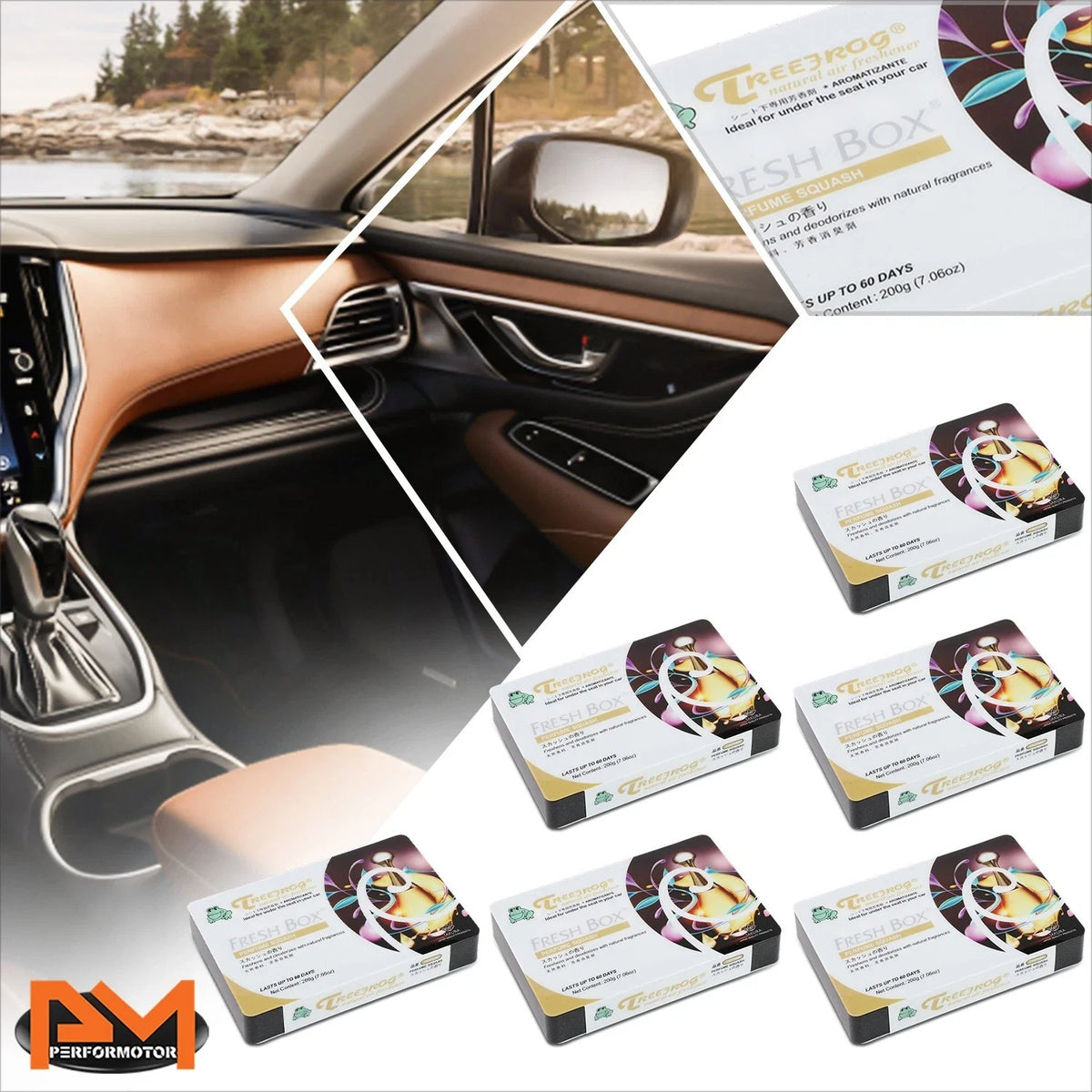6x Treefrog Air Freshener - 200g Squash Scent for Vehicle