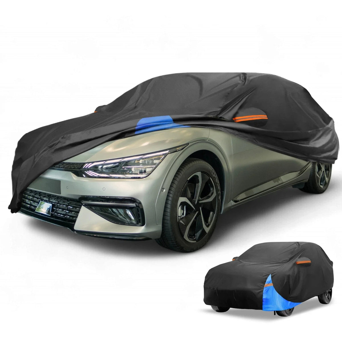 Waterproof Car Cover for Kia e-Niro (2016–2023) Black Blue 210D-PU