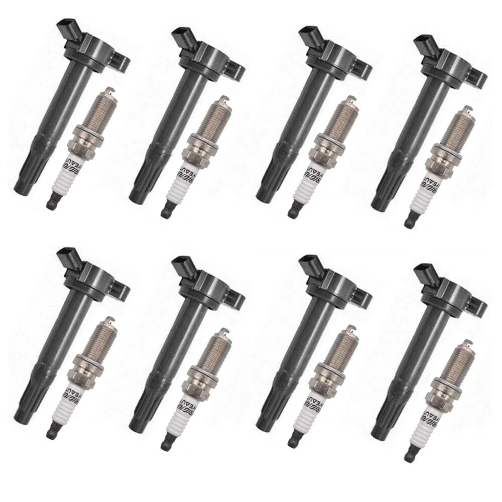 8PCS Ignition Coil + 8PCS Spark Plug for Toyota Lexus 4.6L 4.7L 5.7L (2007–2019)