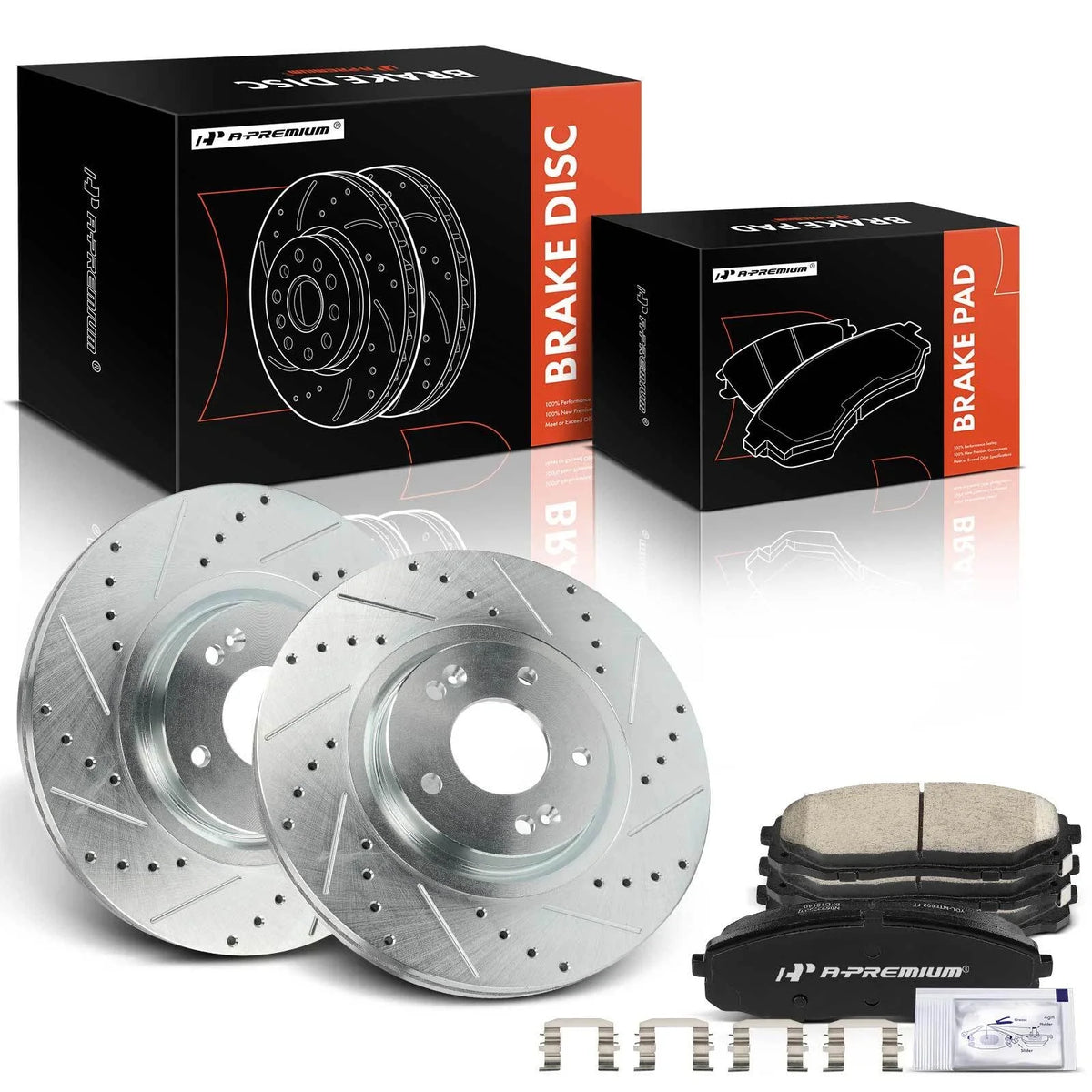 Front Drilled Brake Rotors & Ceramic Pads for Kia Sedona (2015–2020)
