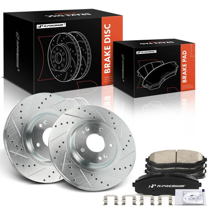 Front Drilled Brake Rotors & Ceramic Pads for Kia Sedona (2015–2020)