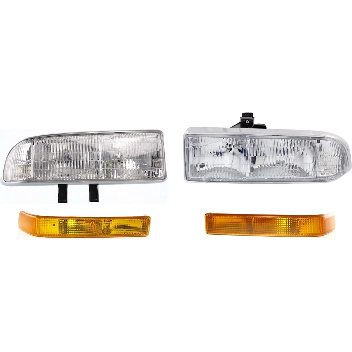 Headlight Kit for Chevrolet S10 (1998–2004) - Driver & Passenger Side, Bulbs Included