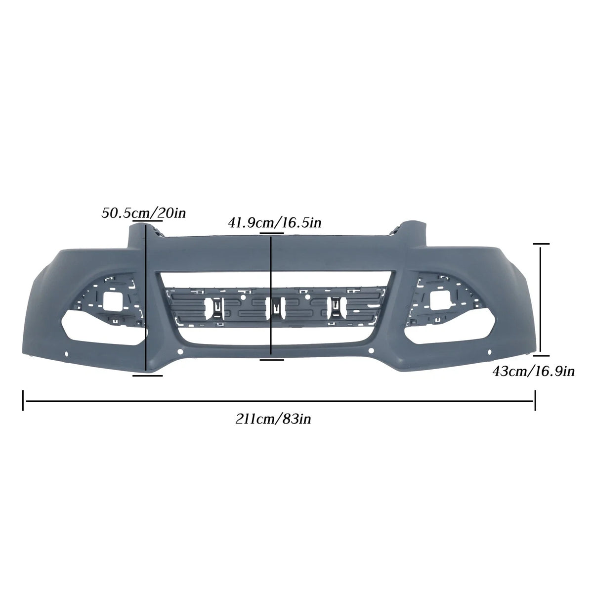 Front Upper Bumper Cover with Sensor Hole for Ford Escape (2013–2016)