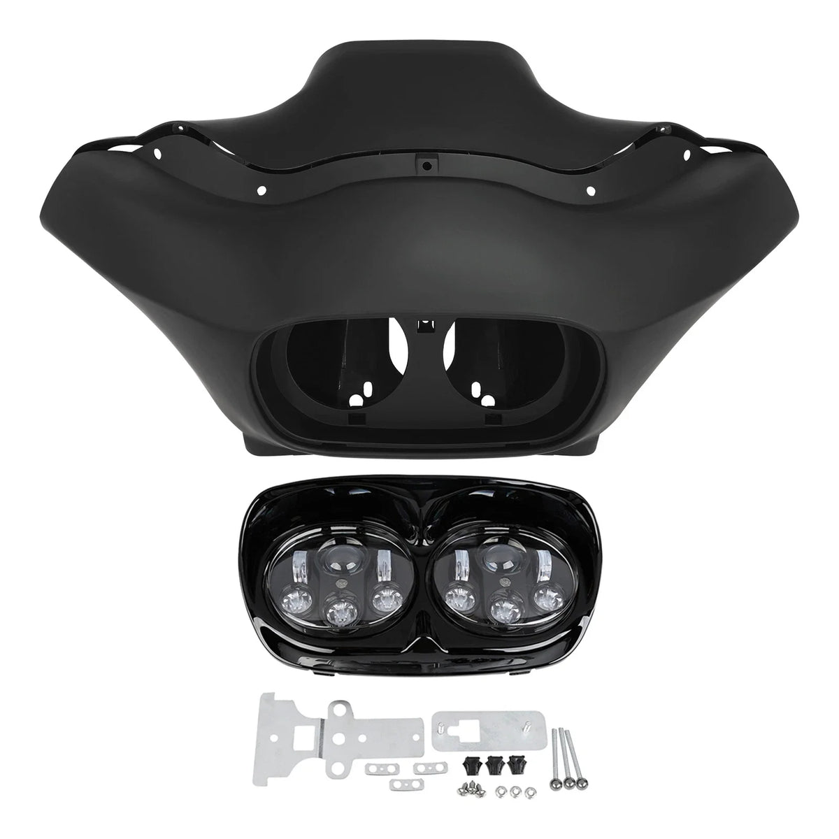 LED Headlight - Matt Black Inner Outer Fairing for Harley FLTR 1998-2013
