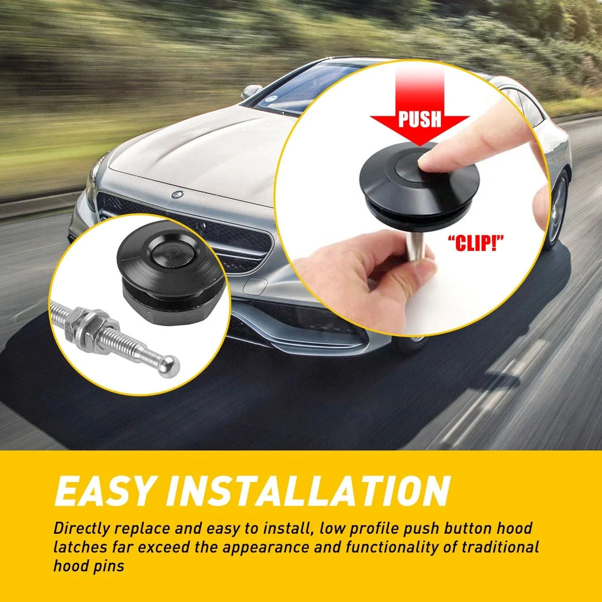 Quick Latch Hood Pins (Pro Series) for Universal Fitment