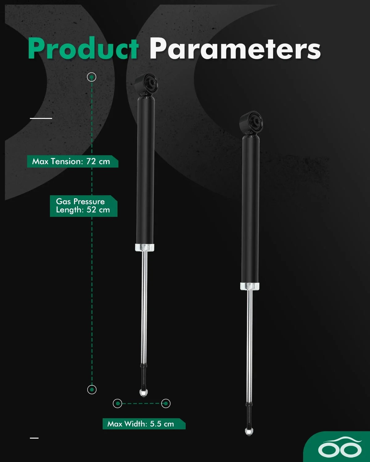 Rear Pair Shocks and Struts for Scion xD 2008-2010, Prius C 2012-2019