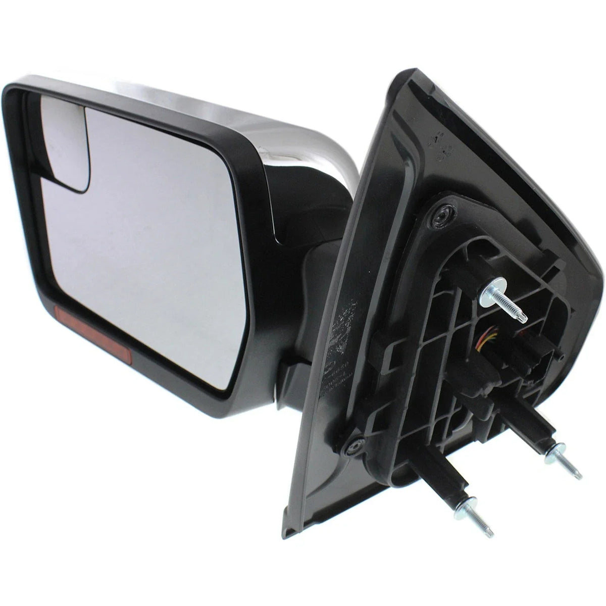 Left Mirror with Puddle & Signal Lamp for 2011-2014 Ford F-150, Heated, Chrome
