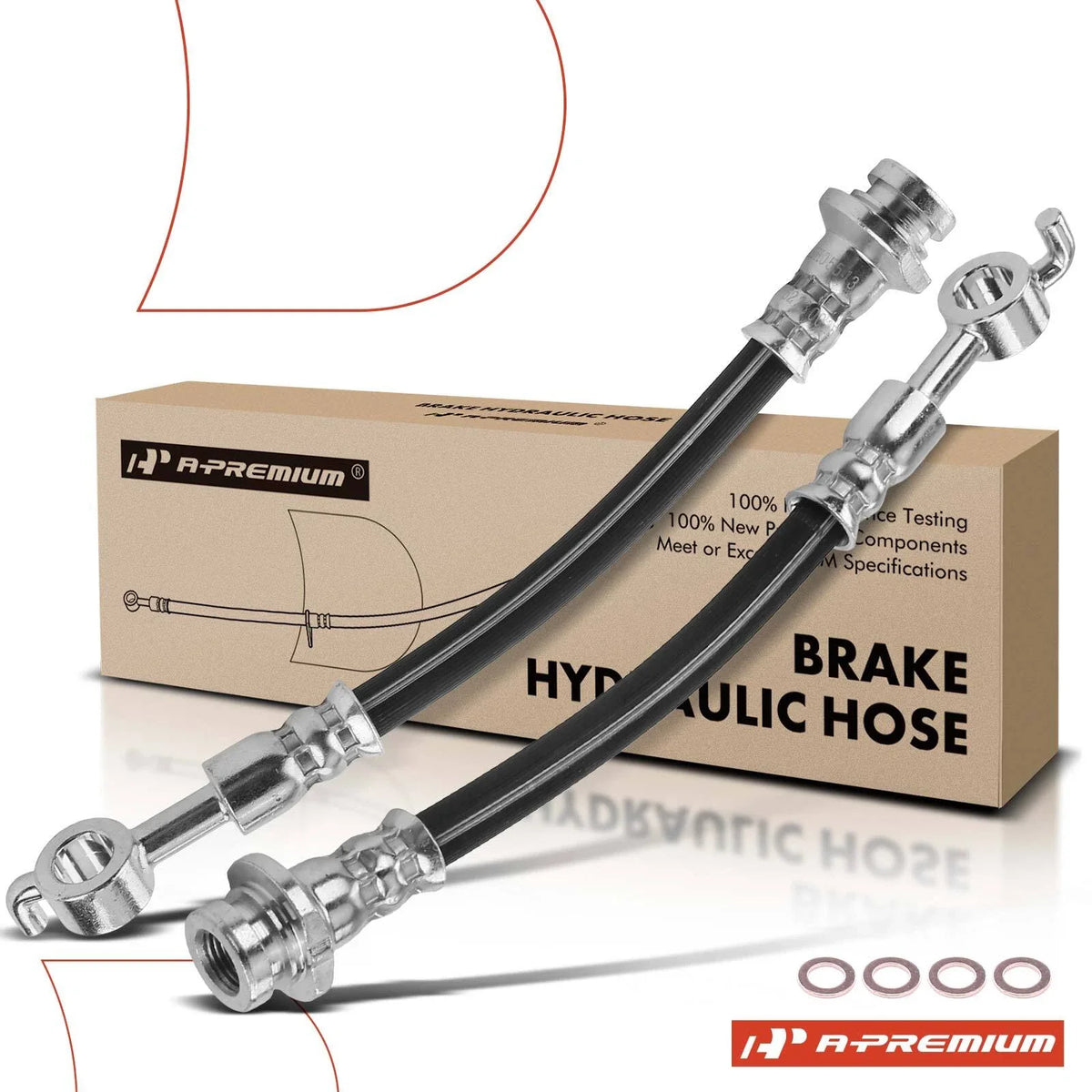 2X Rear Outer Brake Hydraulic Hose for Nissan Sentra (2007–2012)