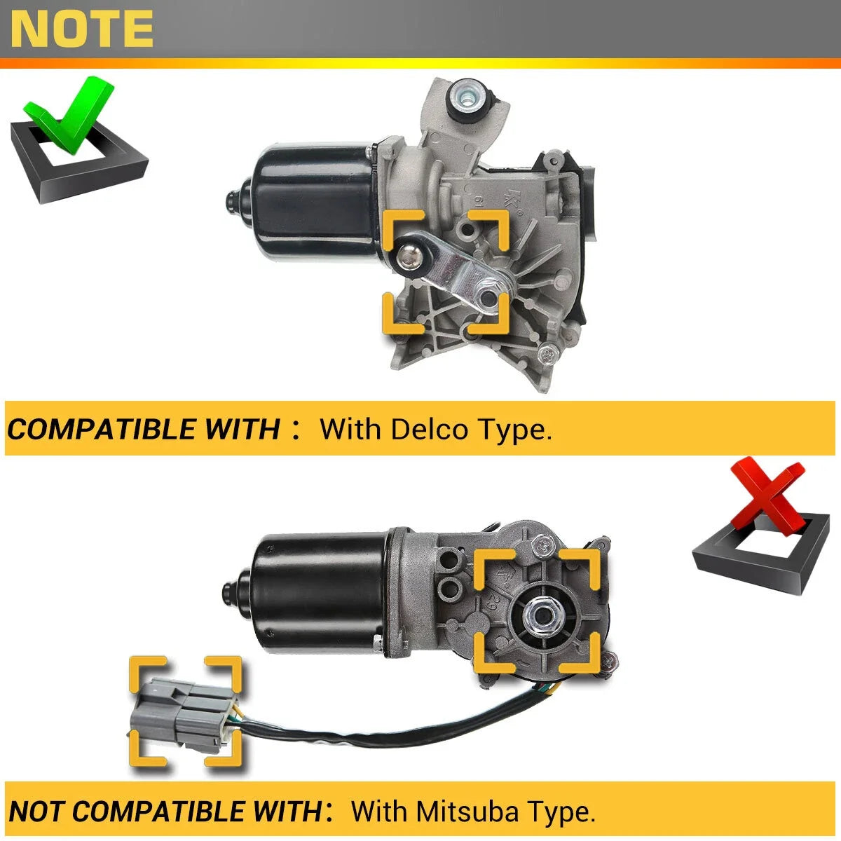 Front Wiper Motor for Honda Civic (92-00) Windshield