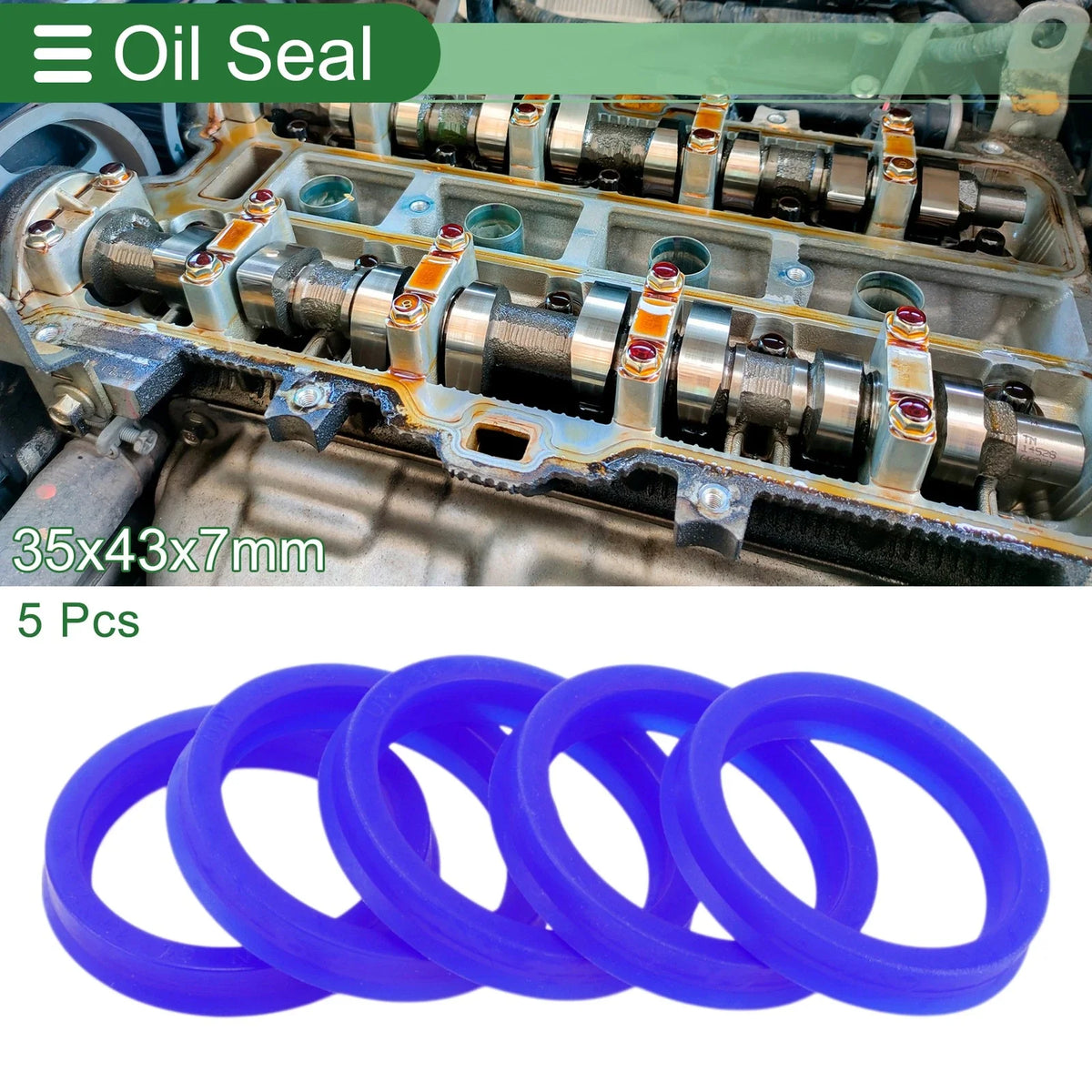 Set of 5 Oil Seal Ring 35x43x7mm for Rotary Shaft (High Pressure)