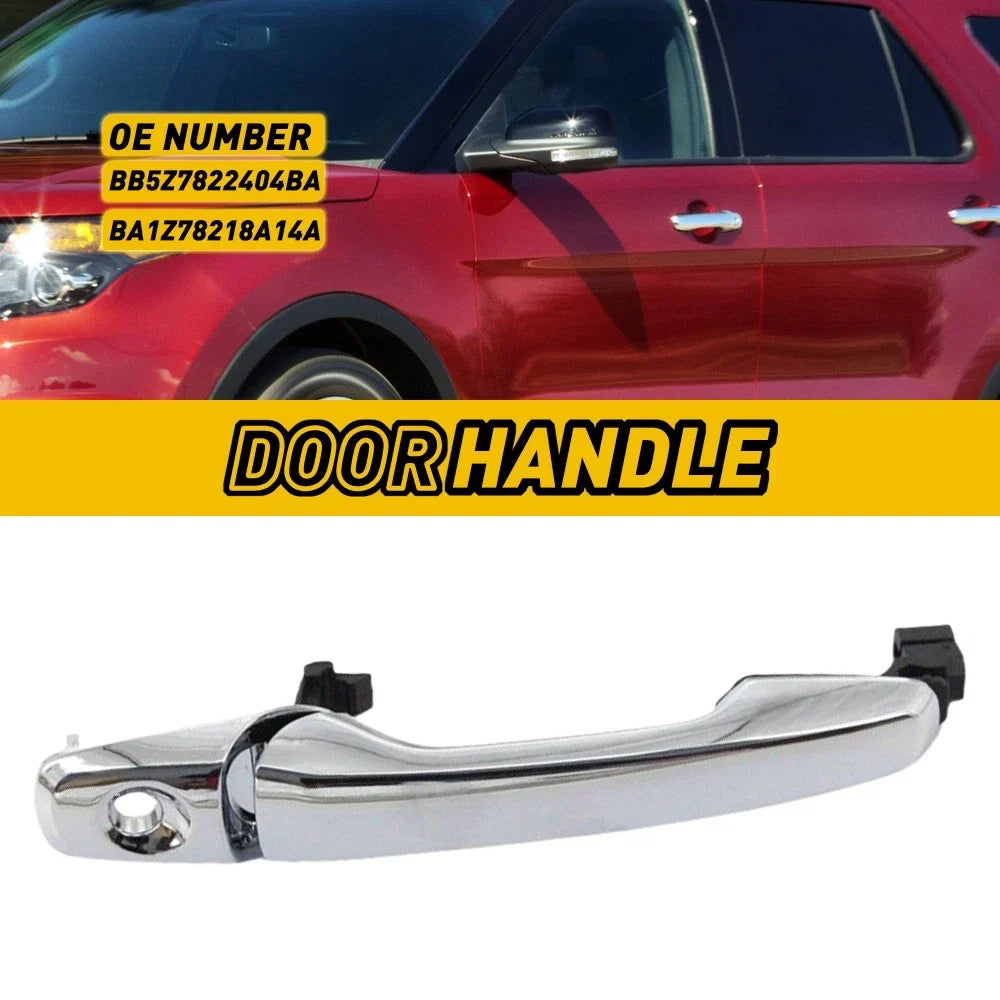 Front Left Exterior Door Handle for Ford Explorer (2011–2017) Chrome Key Hole