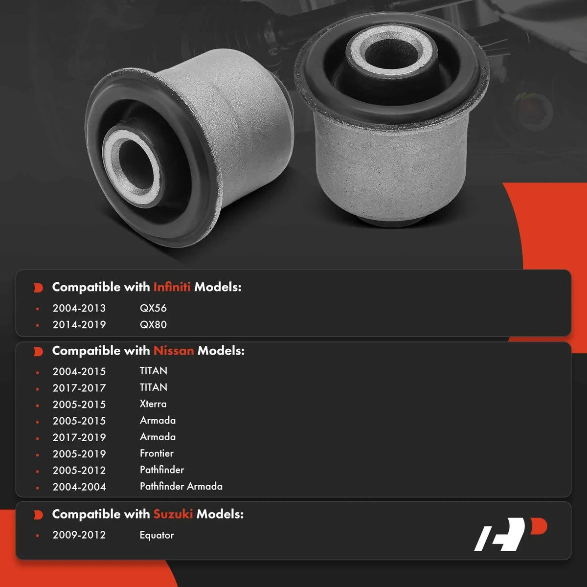 Front Upper Control Arm Bushing Set (2X) for Nissan Frontier 2005-2019
