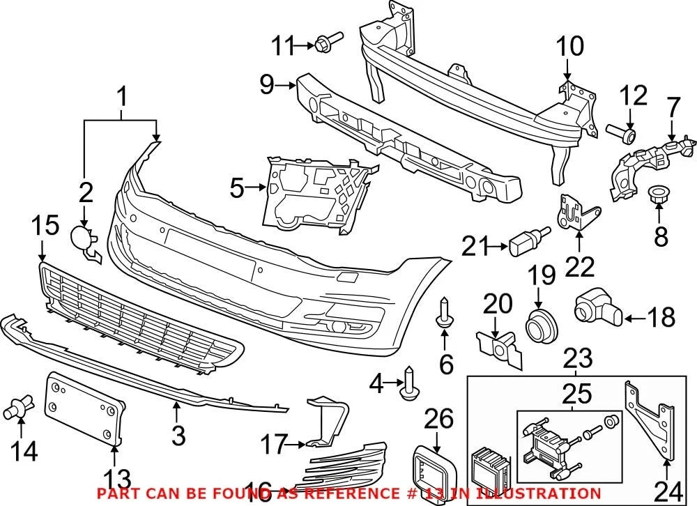 Front License Plate Bracket 5GM807287B9B9 for VW Audi (2010–2023)