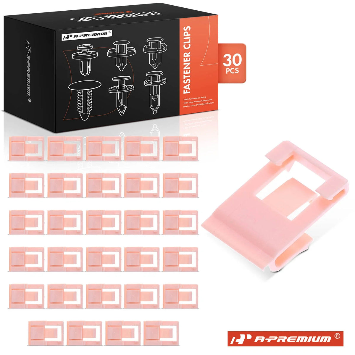 30Pcs 20mm Wide Pink Nylon Molding Clip for Honda Accord CR-V