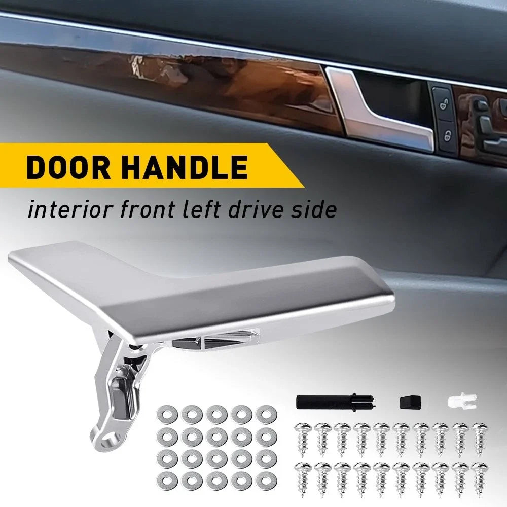 Left Driver Matte Silver Interior Door Handle Repair Kit for Benz C250 GLK350 (2012–2015)