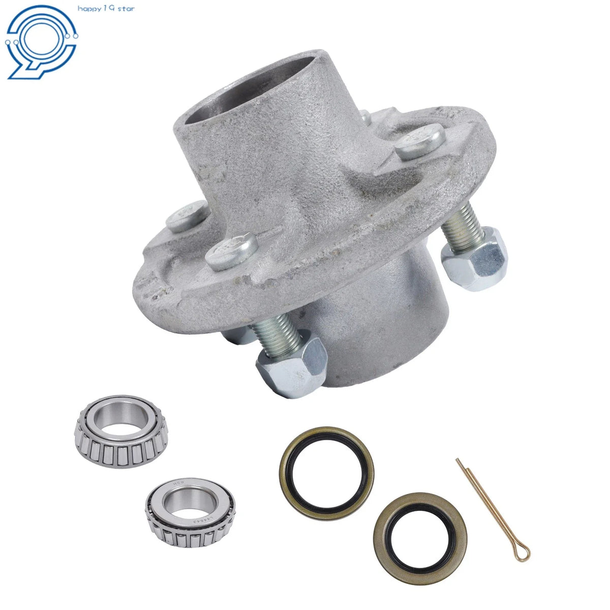 Spindle with Trailer Bearing Kit for Trailer Hub (2000 lbs, 4 on 4)