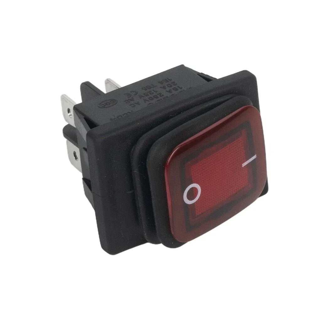 Rocker Switch 20A DPST Waterproof Red IP67 for