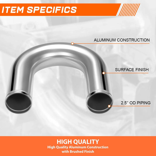 2.5" OD 180 Degree U-Bend Intercooler Pipe for Universal Applications