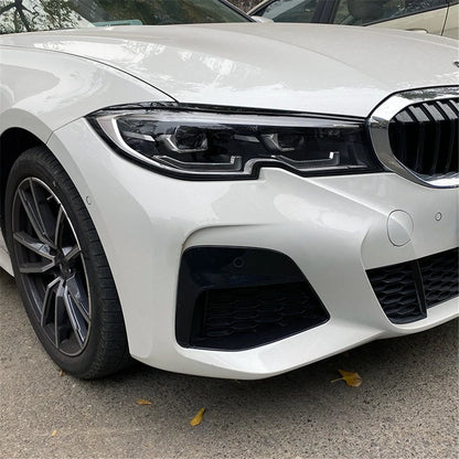 Front Headlight Eyelid Trim Set in Black for BMW 3 Series G20 G28 (2019–2021)
