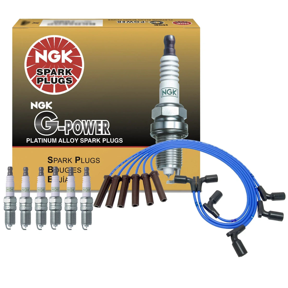 NGK 6 G-Power Platinum Spark Plugs Kit for Chevrolet GMC 4.3 V6 (1996–2002)