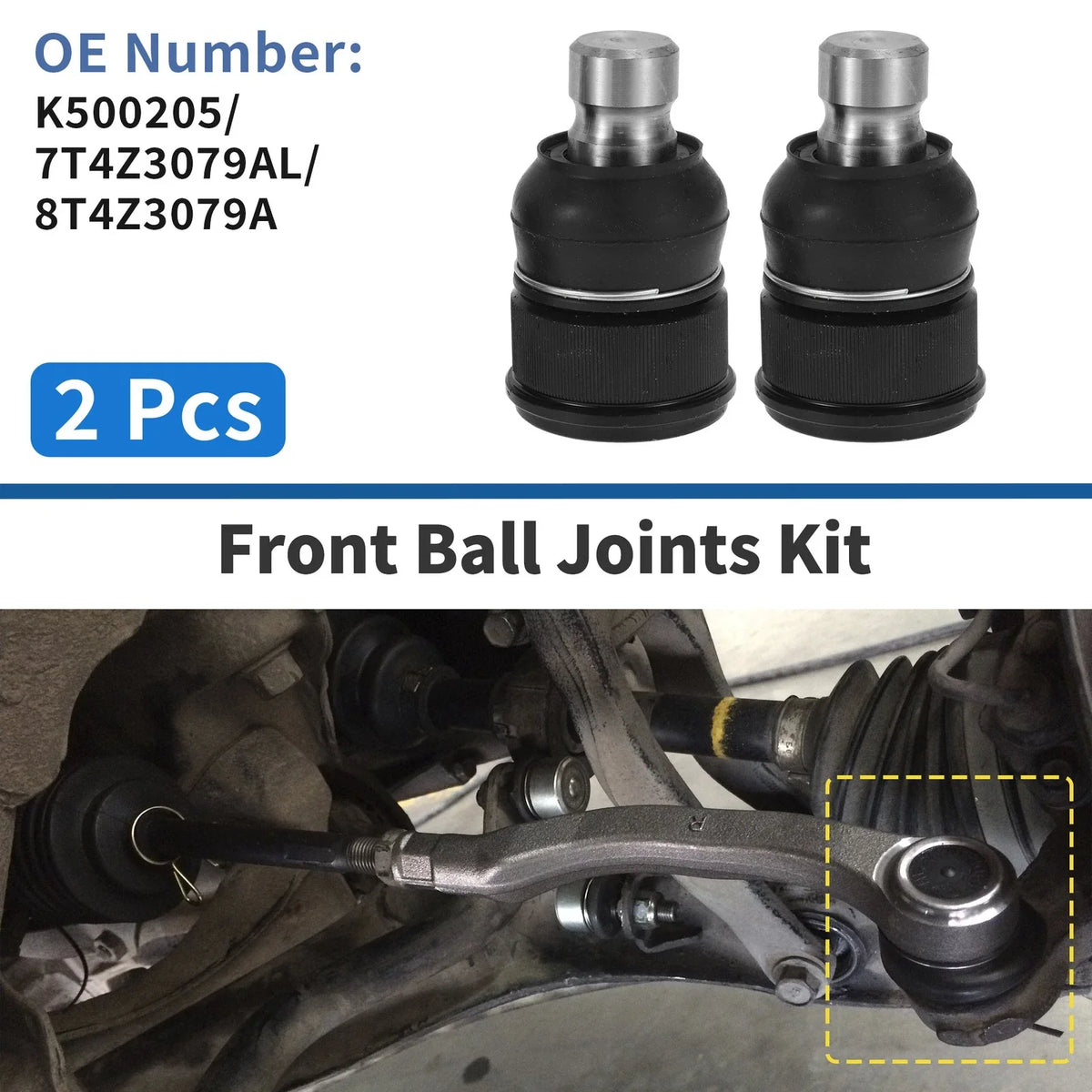 2X Front Lower Ball Joints for Ford Edge (2007–2014) K500205/7T4Z3079AL