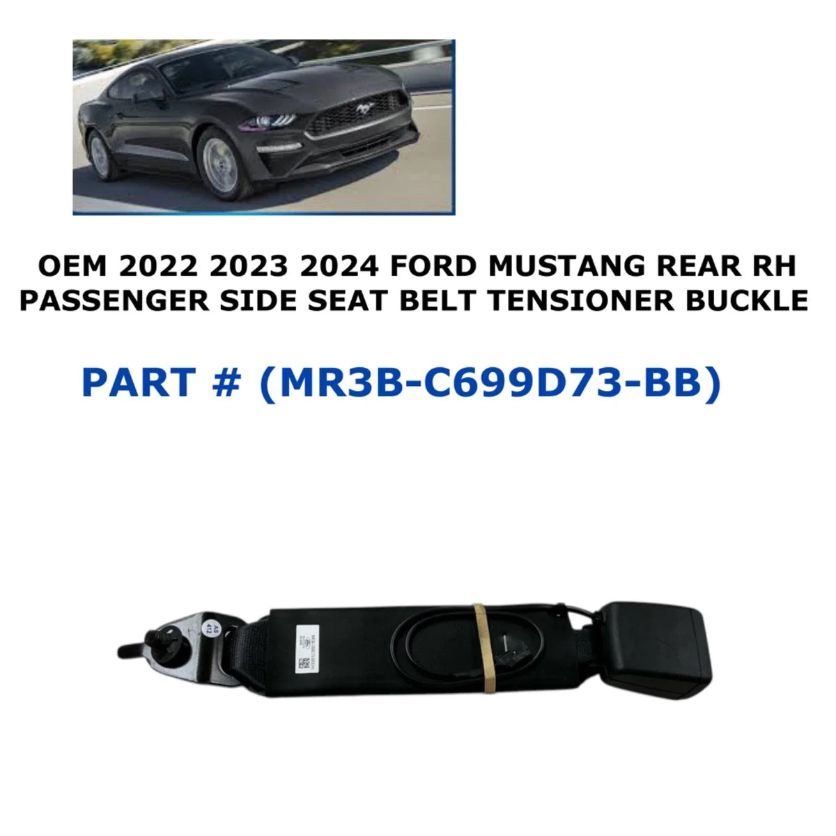 Rear Right Buckle Seat Belt Tensioner for 2022-2024 Ford Mustang