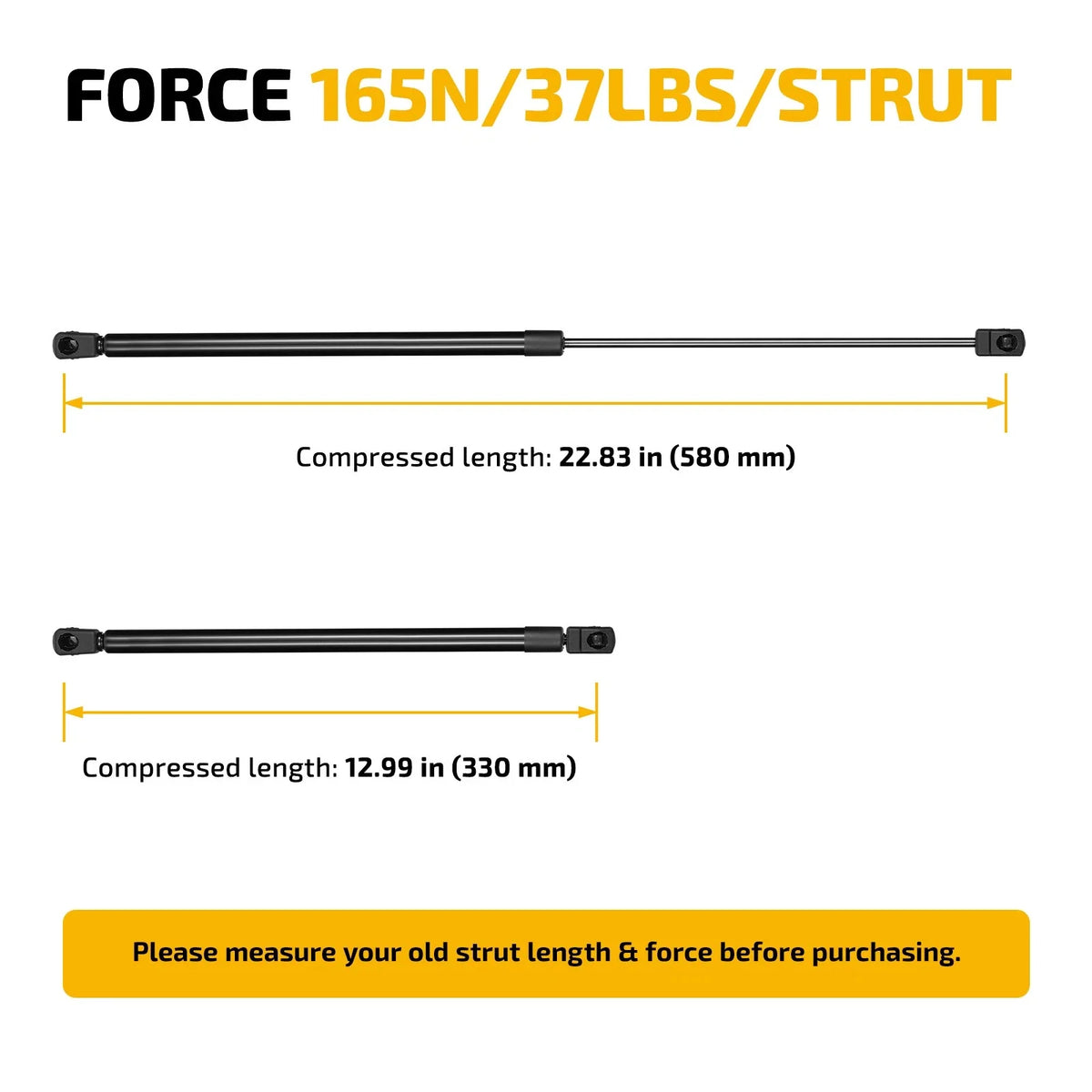 C16-20877 Gas Shock Spring Lift Support for Boat Hatch Cover (23 Inch)