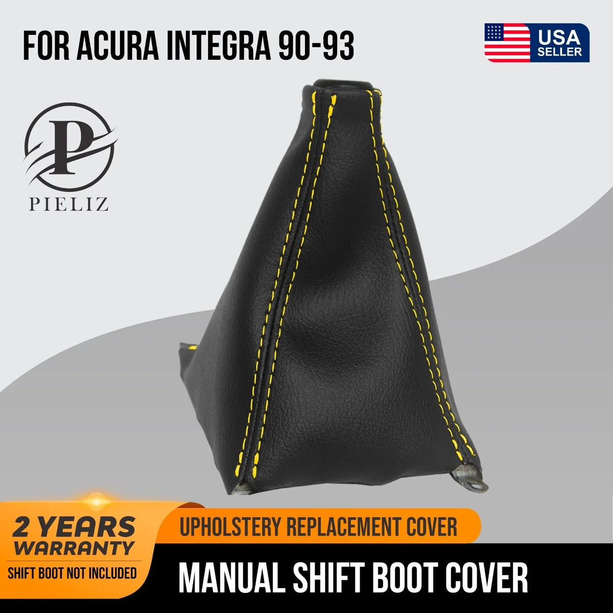 Manual Shift Boot Cover for Acura Integra (1990–1993) Yellow Stitch