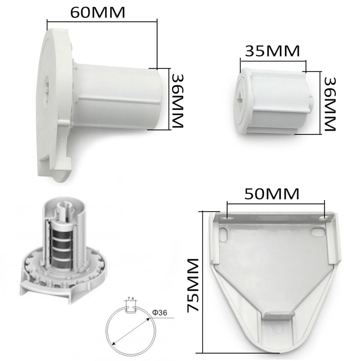 38mm Installation Bracket for Sunshade Roller Blinds (Indoor/Outdoor)
