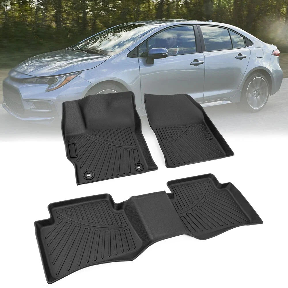 2 Row Liner Set for Toyota Corolla Sedan (2020–2025) Floor Mats Black