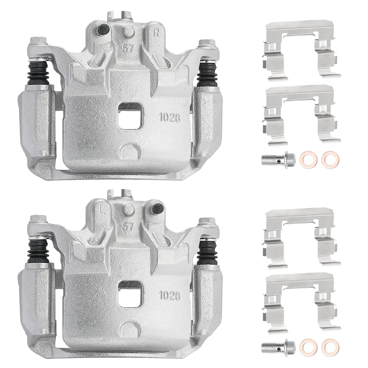 Front Pair Brake Calipers with Bracket for Nissan Sentra (2007–2019) 2.0L