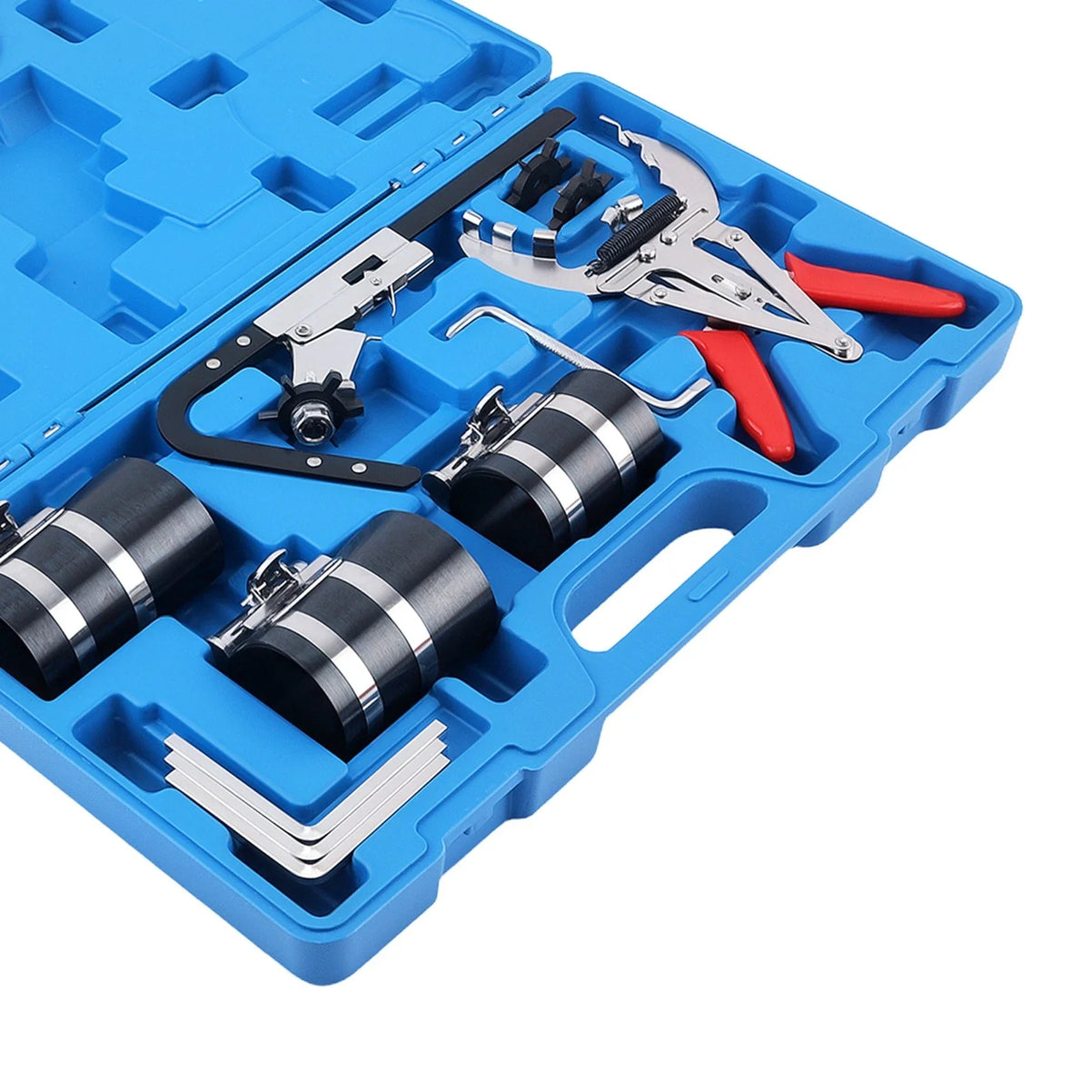 11 Piece Steel Piston Ring Compressor Tool Kit for Various Engines (53-175mm)