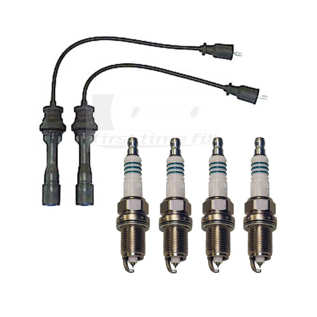 Denso Wire Set & 4 Iridium Power Spark Plugs for Protege (1999)