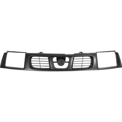 Grille for Nissan Frontier (1998–2000) Plastic Black Shell and Insert