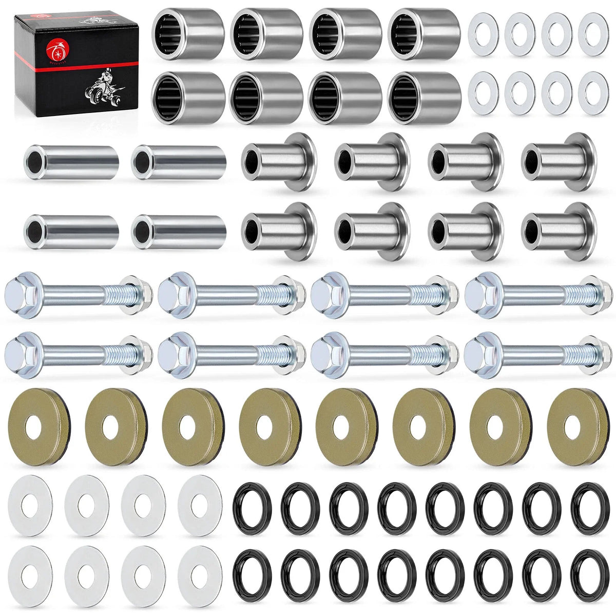 Front Upper + Lower A-Arm Bushing Seal Bolt Kit for Arctic Cat 400 DVX (2004–2008)
