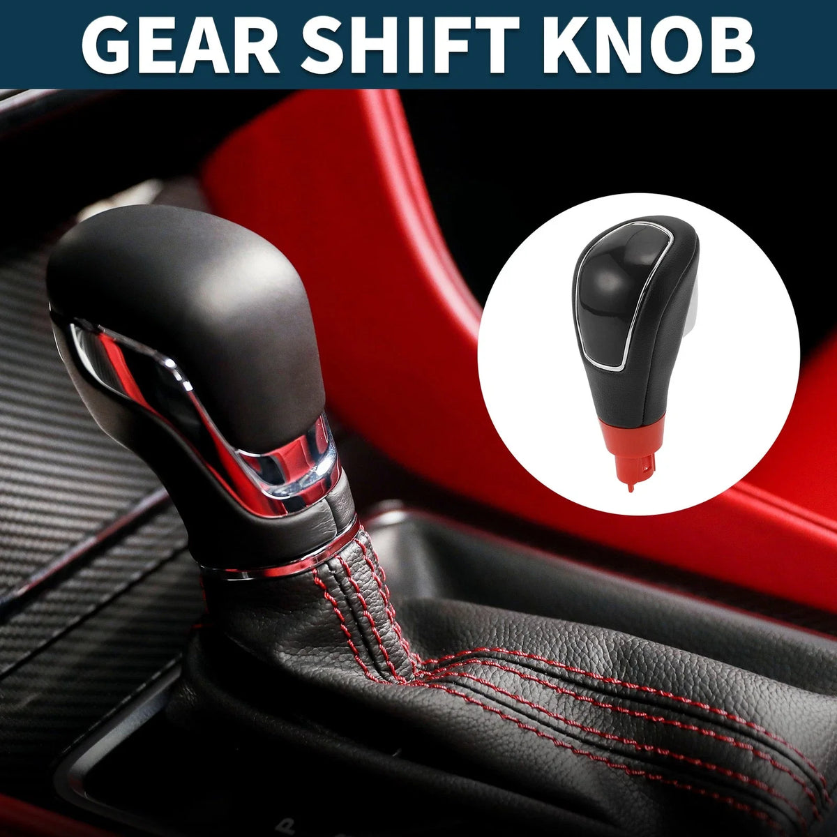 Automatic Gear Shifter Knob for Ford Kuga (2008–2012) Black Faux Leather