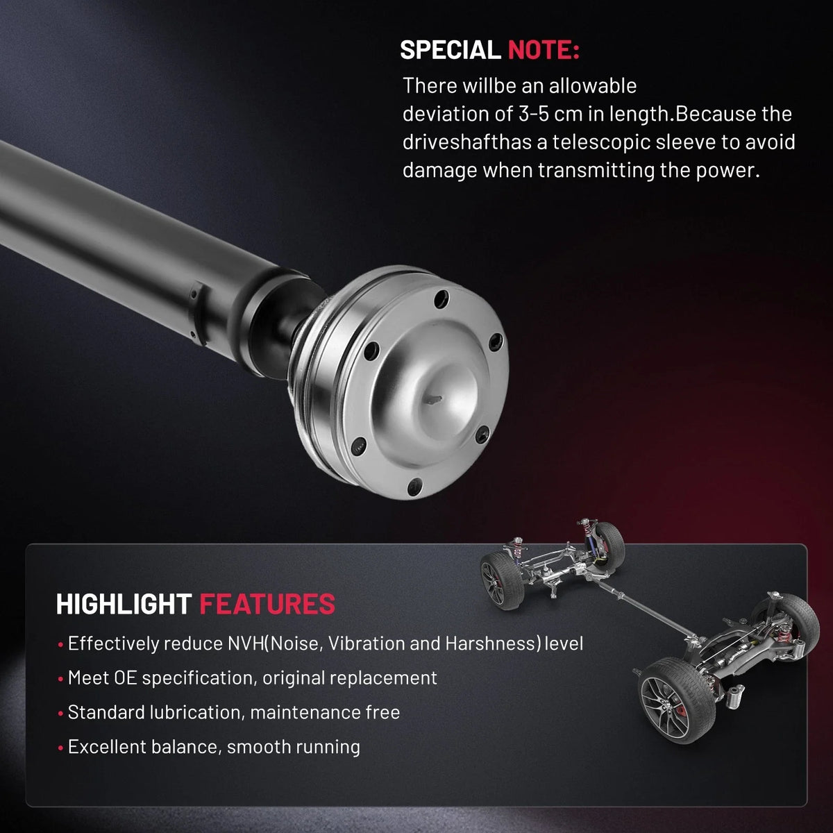 Front Drive Shaft 2007-2010 4.7L/5.7L for Jeep Commander Grand Cherokee 938-137