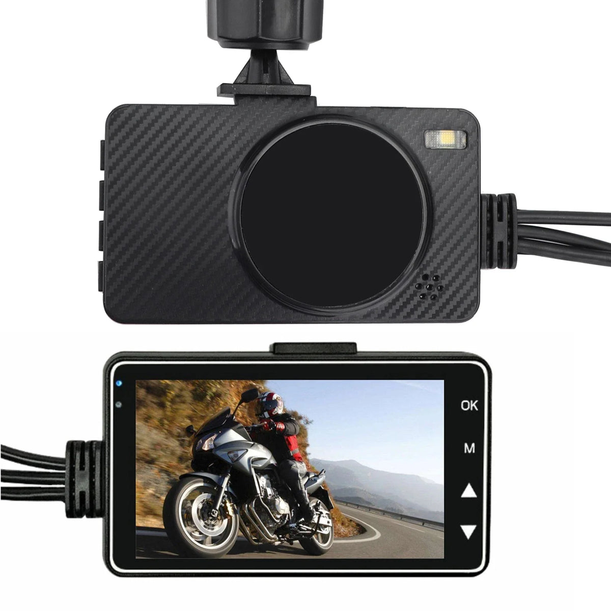 140° Waterproof Motorcycle Dual Action Camera DVR - 3" (IP68)