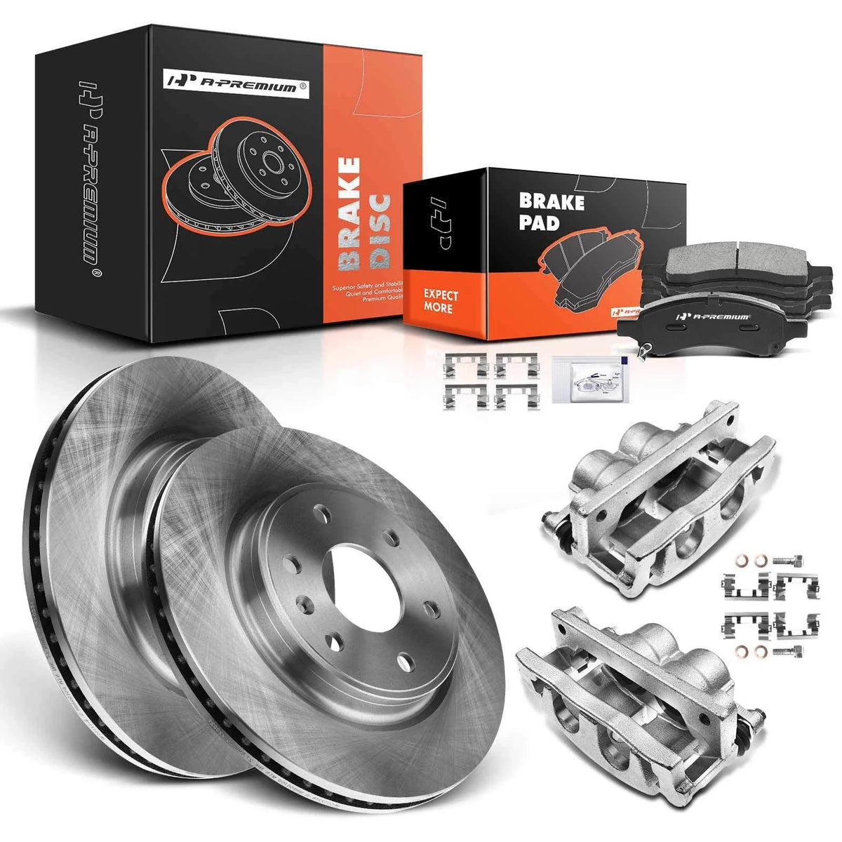 Front Brake Rotor & Pad Set with Caliper for Buick Chevrolet Saturn