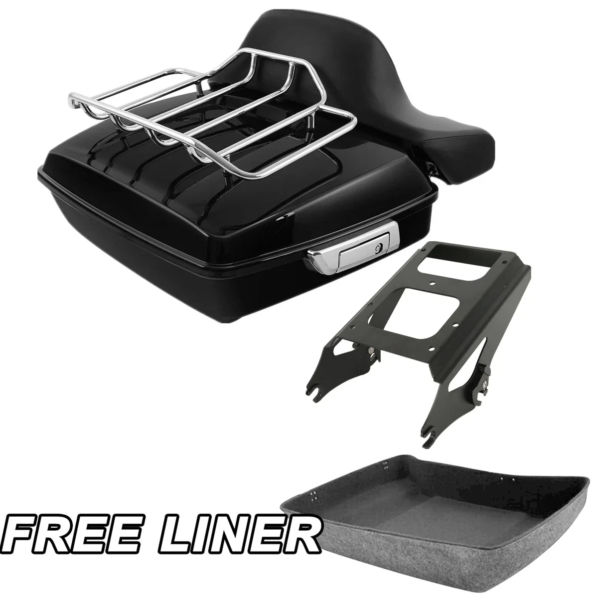 Chopped Trunk Mount Rack Backrest Pad for Harley Touring (2009-2013)