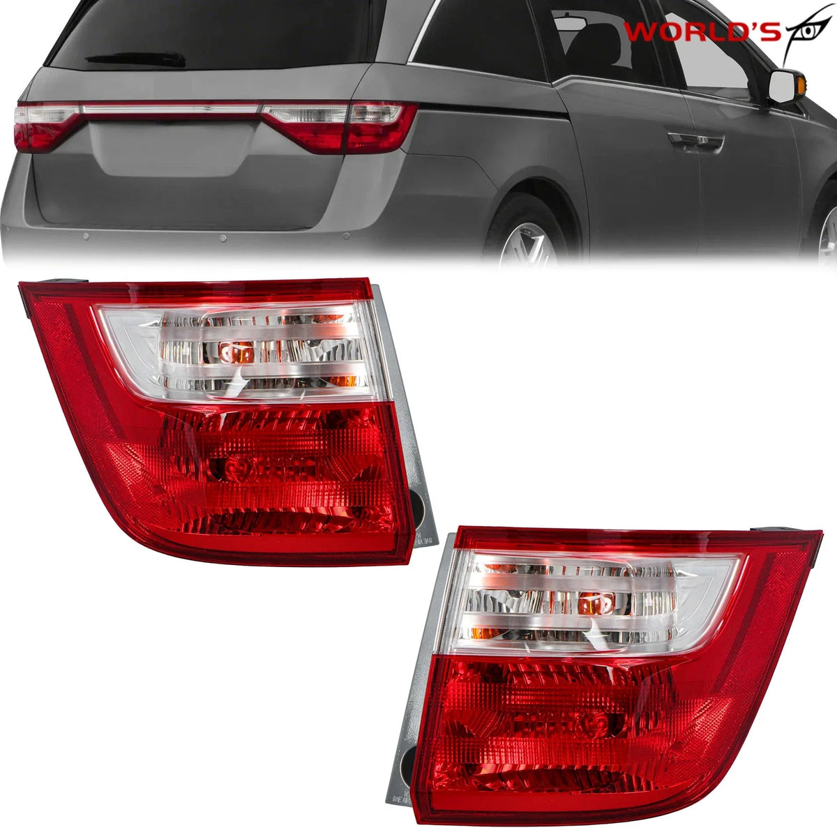 Tail Light for Honda Odyssey (2011–2013) Halogen Outer Driver & Passenger Side