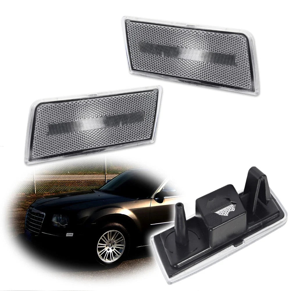 2X Clear Lens Side Marker Light Housings for Chrysler 300 (2005–2010)