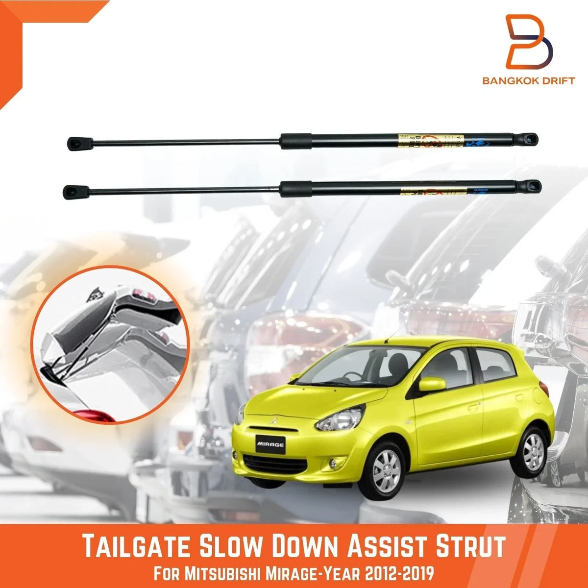 Tailgate Strut Damper for Mitsubishi Mirage Hatchback (2012-2019)