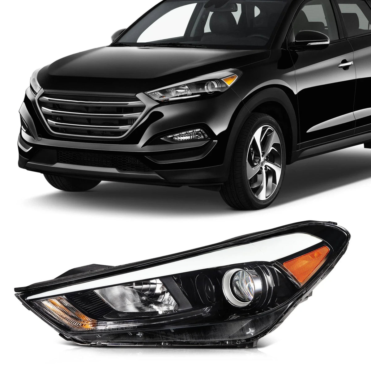 Left Side Headlight for Hyundai Tucson (2016-2018) Driver Assembly