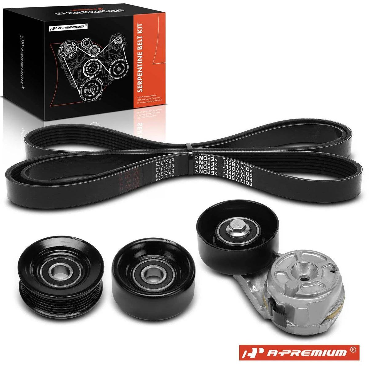 Set of 4 Serpentine Belt Drive Components for Ford Mustang (2000–2002)