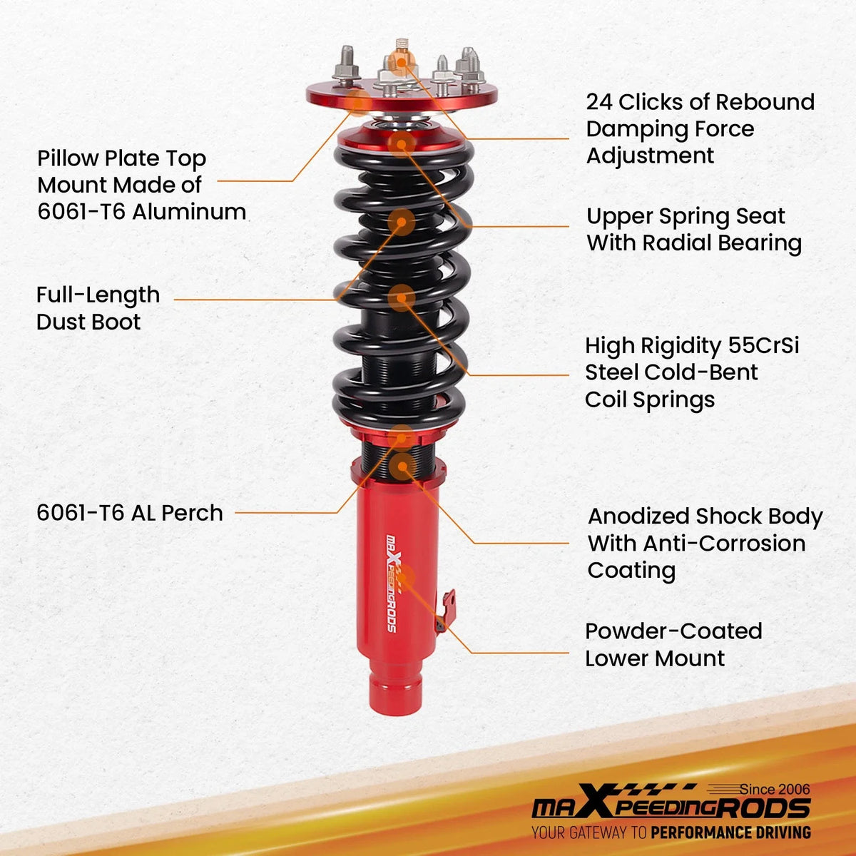 24 Way Adjustable Coilovers for Acura TL 2009-2014