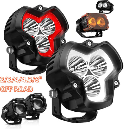 2X NOVSIGHT Work Lights LED Pods for Jeep SUV (2"/3"/4"/4.5"/6")
