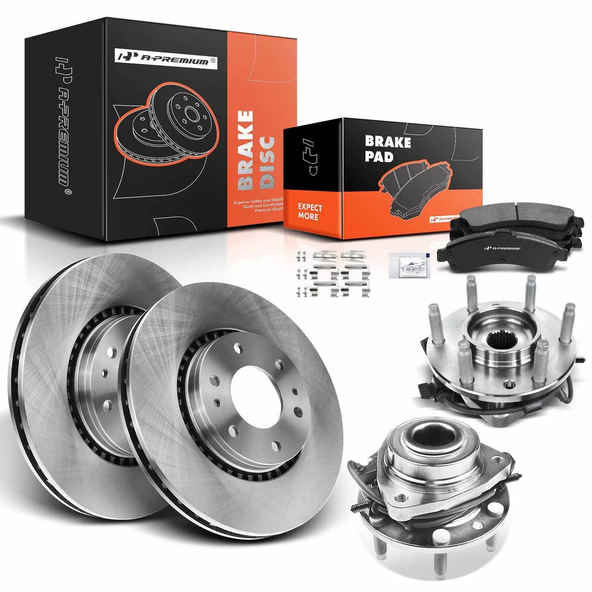 Front Disc Brake Rotor & Pad Set for Chevy GMC Envoy Buick
