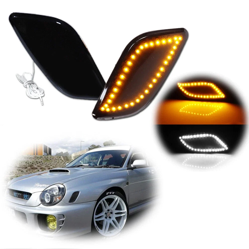 Smoked Lens Switchback Amber & White Front Corner Light for Subaru Impreza (2002–2003)