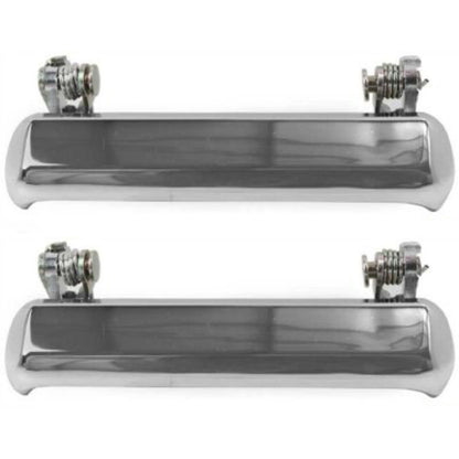 Set of 2 Exterior Door Handles for Nissan 720 (1980–1986) Chrome Plastic